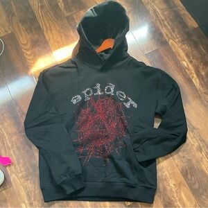Sp5der Worldwide x Young Thug OG Rhinestone Logo Hoodie Black Size M (Reciept✅)